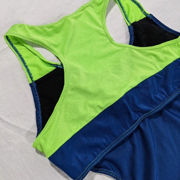 3 for $20 Shelly Ediger Neon/Blue One Piece Cutout Swimsuit Sz S/M - Picture 4 of 8